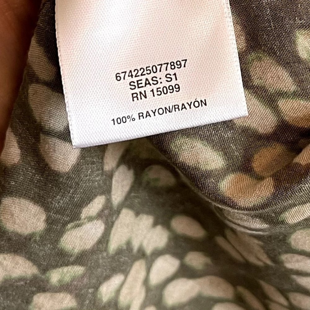 Olive Green/Cream Print Tank - Medium - Picture 4 of 5